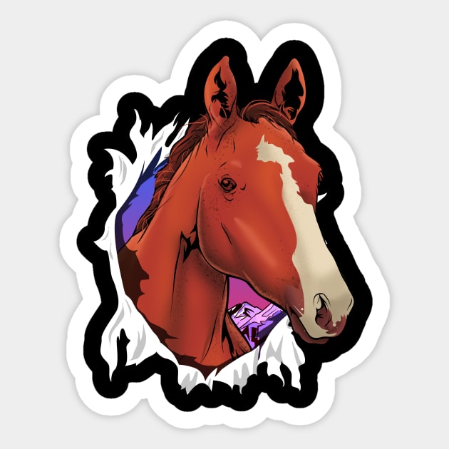 Cute Horse Breaking Out Horseriding & Horse Owners Sticker by theperfectpresents